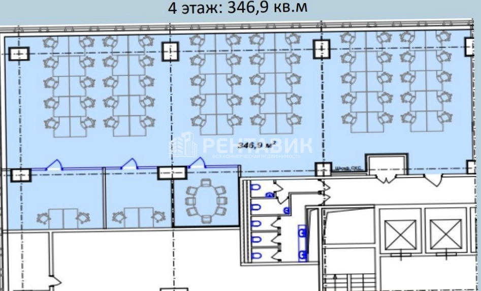 Офис Лотте площадью 894.1 квадратных метров