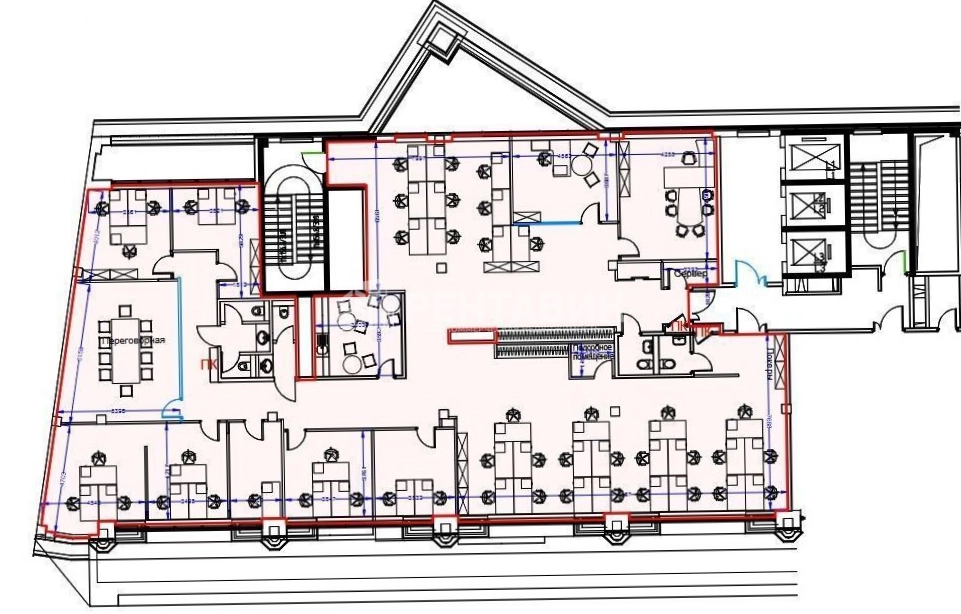 Офис Riverside Towers, строение 3 площадью 507 квадратных метров