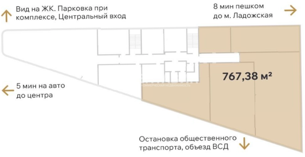 Помещение свободного назначения Смарт Гранитная площадью 767 квадратных метров