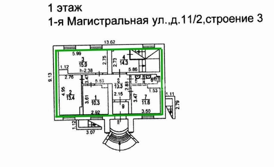 Здание целиком 1-я Магистральная, 11-2 площадью 2093.8 квадратных метров