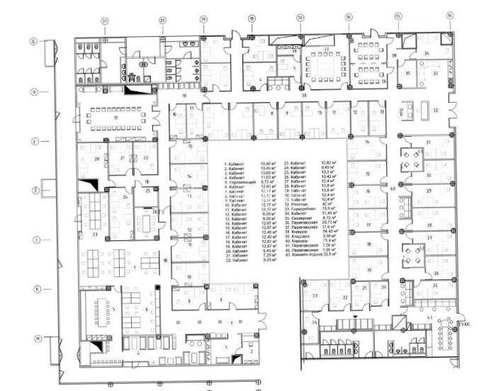 Офис Верейская Плаза III площадью 1286 квадратных метров