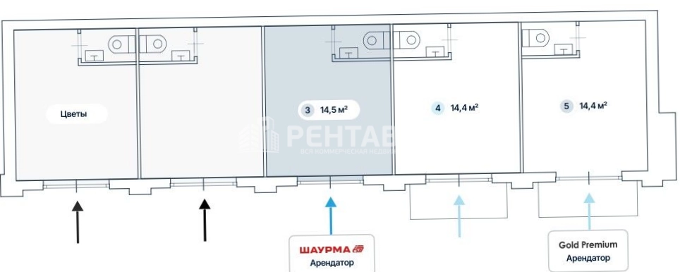 Торговая площадь Ленинградский, 62с26 площадью 14.5 квадратных метров