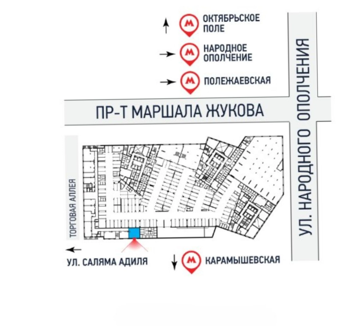 Торговая площадь Wellton Towers площадью 68.1 квадратных метров