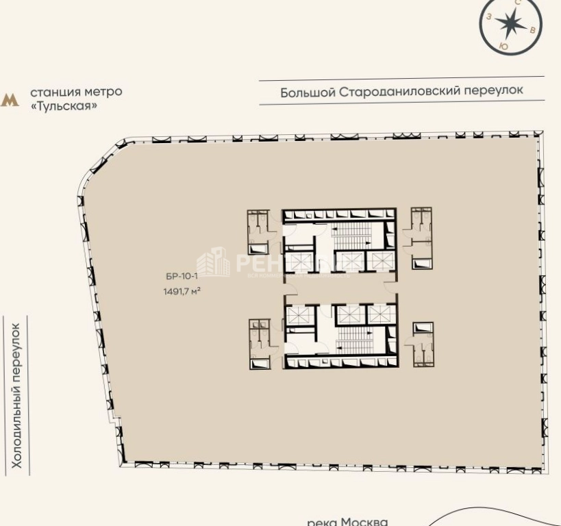 Офис Башня Рябов площадью 1491.7 квадратных метров