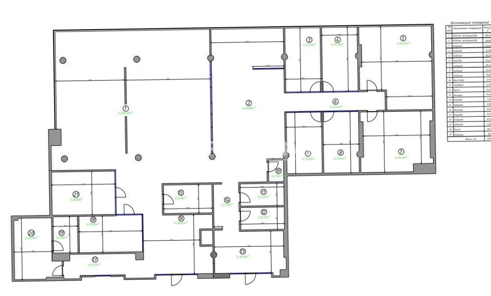 Офис Victory Park Plaza / Виктори Парк Плаза площадью 1192.5 квадратных метров