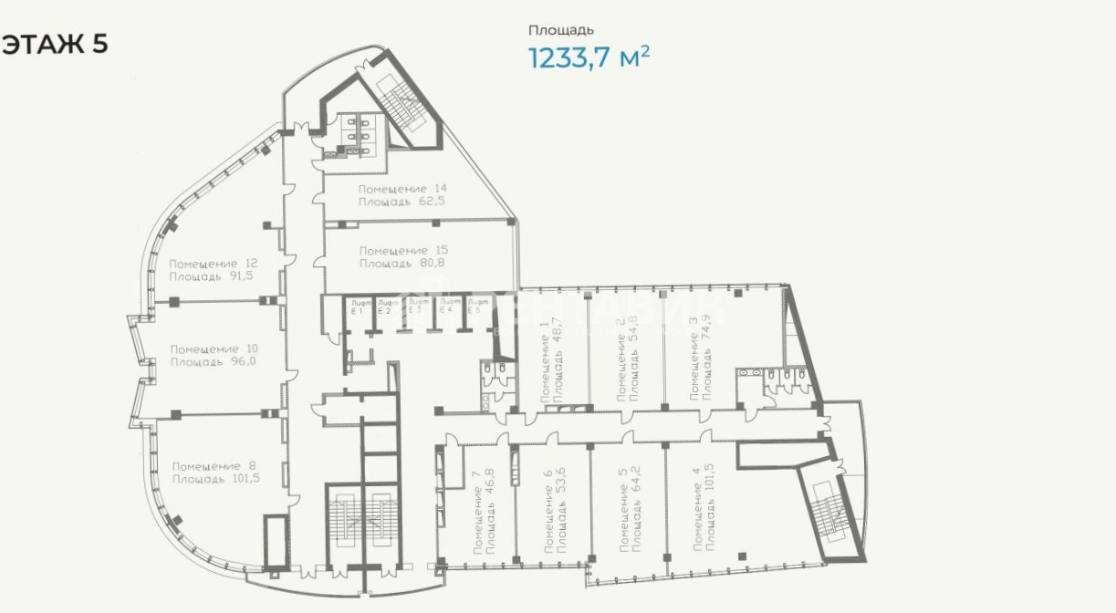 Офис SK Plaza площадью 3626.2 квадратных метров