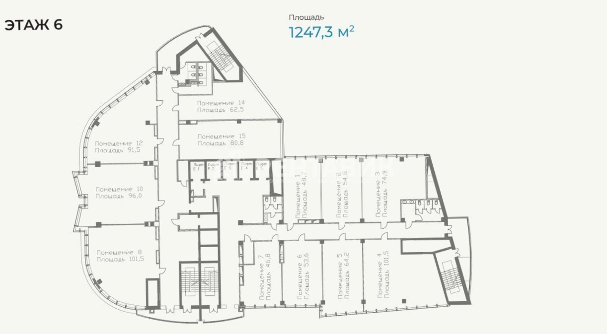 Офис SK Plaza площадью 4971.6 квадратных метров