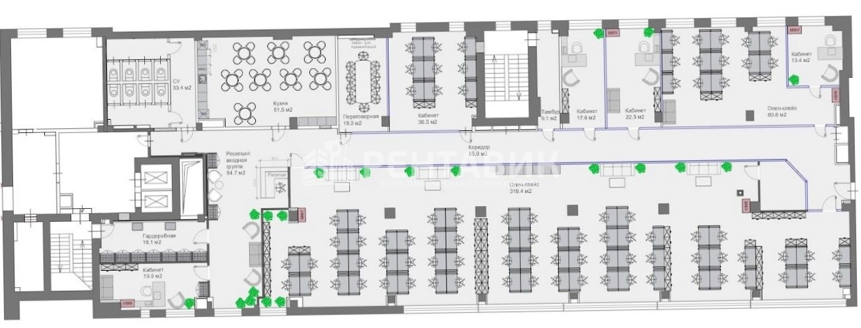 Офис Авион, строение 2 площадью 905 квадратных метров