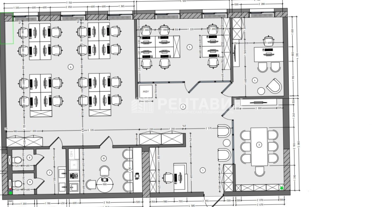 Офис Fili Residence / Фили Резиденс площадью 318 квадратных метров