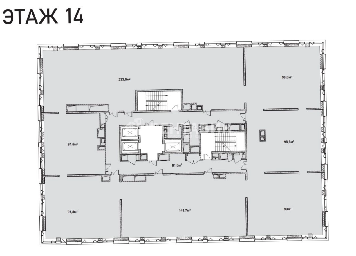 Офис Kvartal West Tower площадью 3627.2 квадратных метров