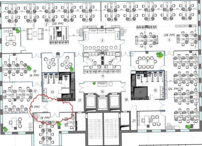 Офис Capital Tower / Капитал Тауэр площадью 2338.7 квадратных метров