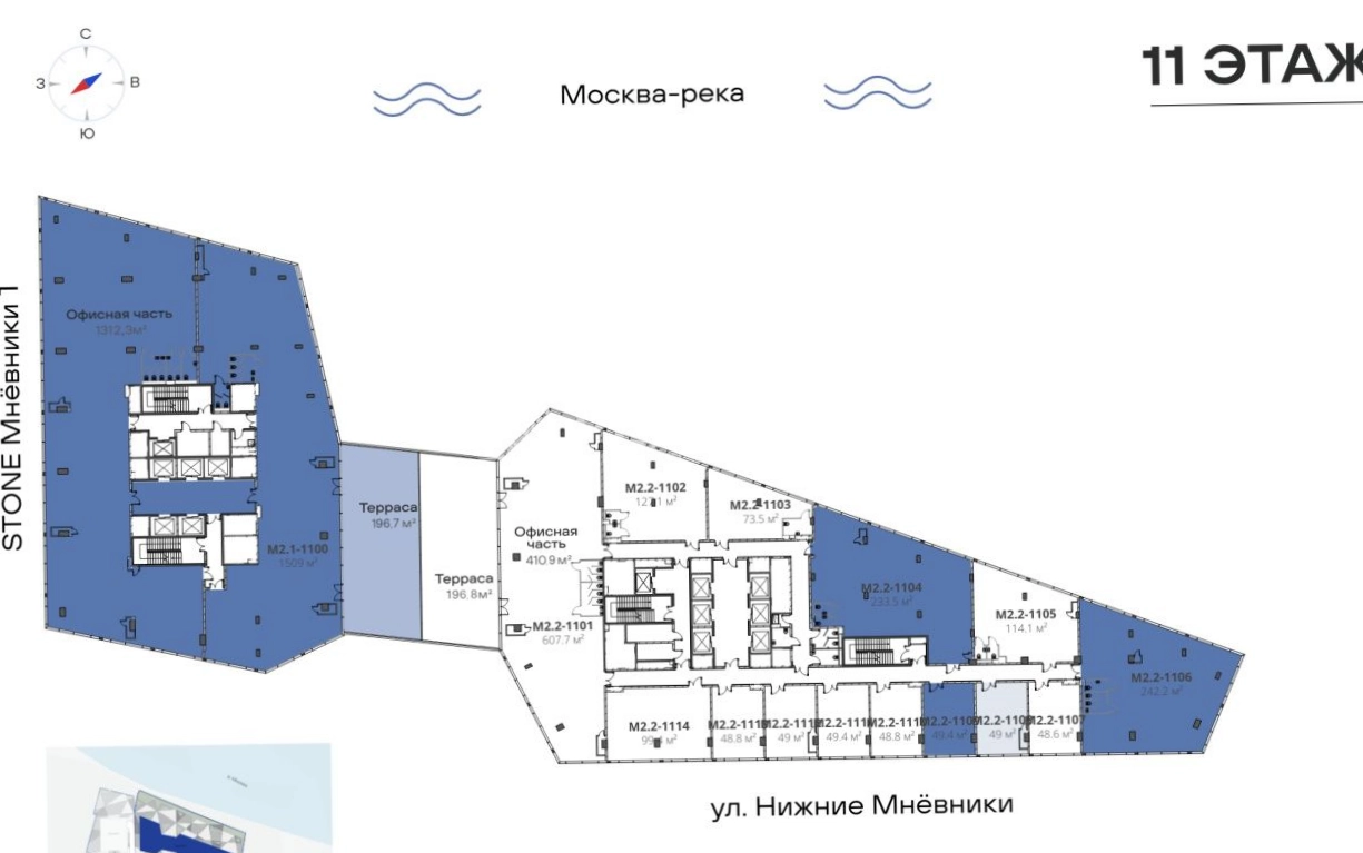 Офис STONE Мнёвники 1, 2 площадью 3135 квадратных метров