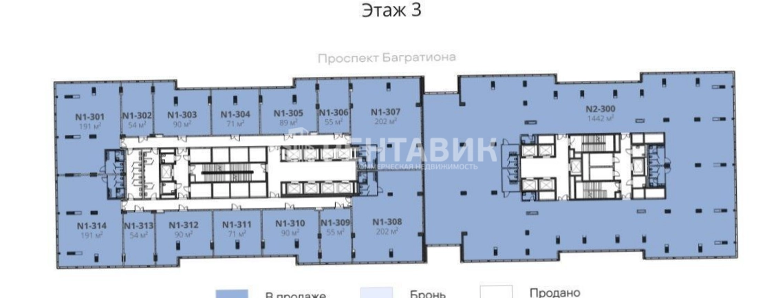 Офис STONE Парк Победы площадью 5745 квадратных метров