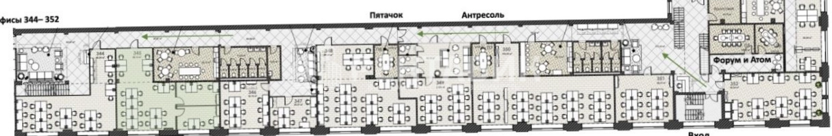 Офис Рябовская Мануфактура, корпус Гончар площадью 122 квадратных метров