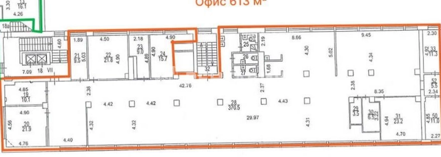 Офис Сокол Плейс площадью 613 квадратных метров