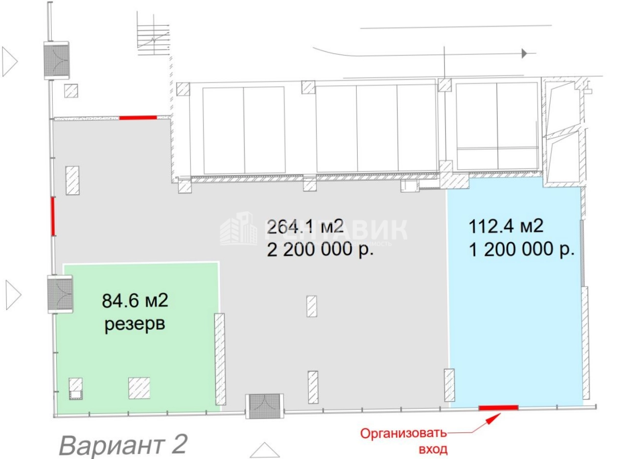 Торговая площадь Академик площадью 264.1 квадратных метров