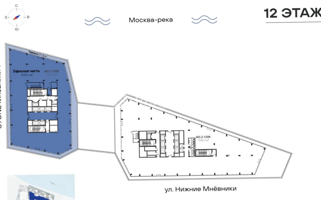 Офис STONE Мнёвники 1, 2 площадью 4447.9 квадратных метров