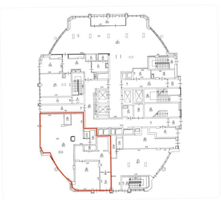 Торговая площадь Poklonka Place / Поклонка Плейс площадью 124.4 квадратных метров