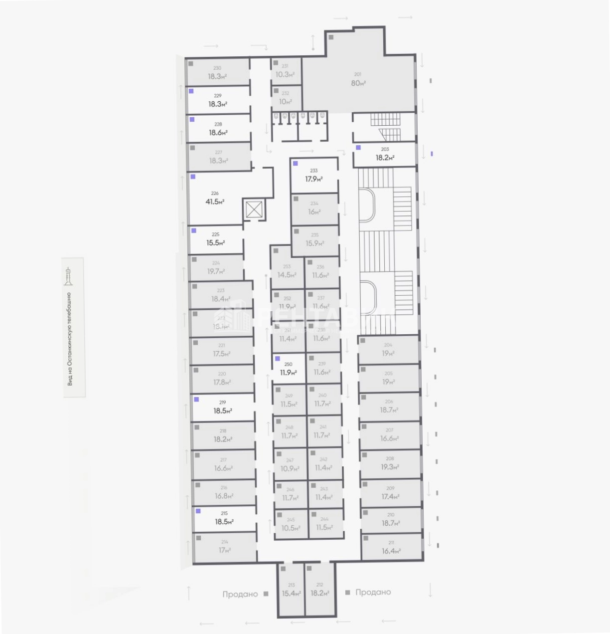 Офис Академика Королёва, 13с1 площадью 41.5 квадратных метров