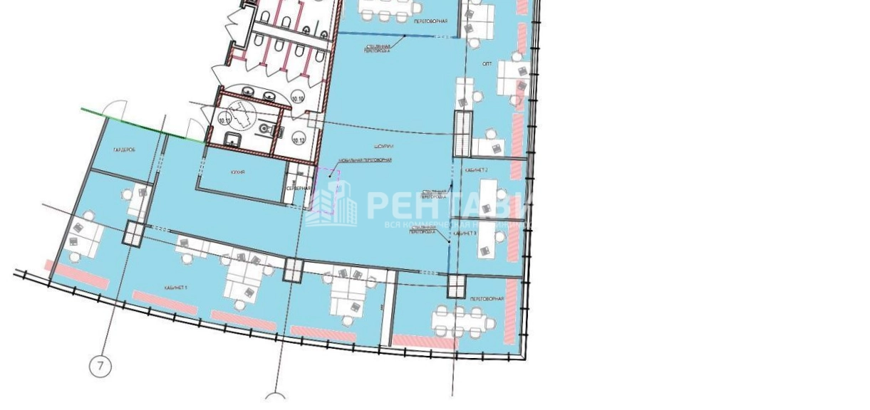 Офис Лотос, корпус С площадью 298.9 квадратных метров