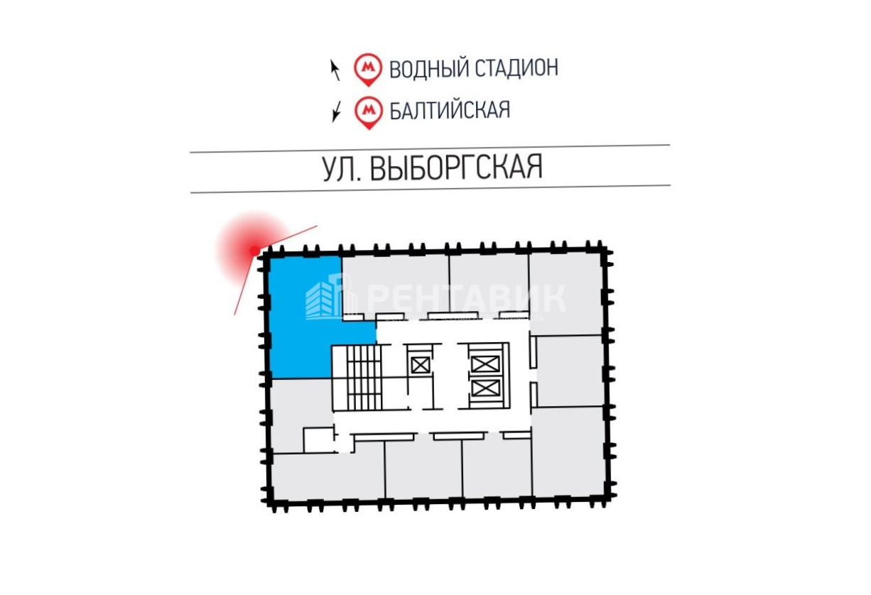 Офис Невский Плаза площадью 65.9 квадратных метров