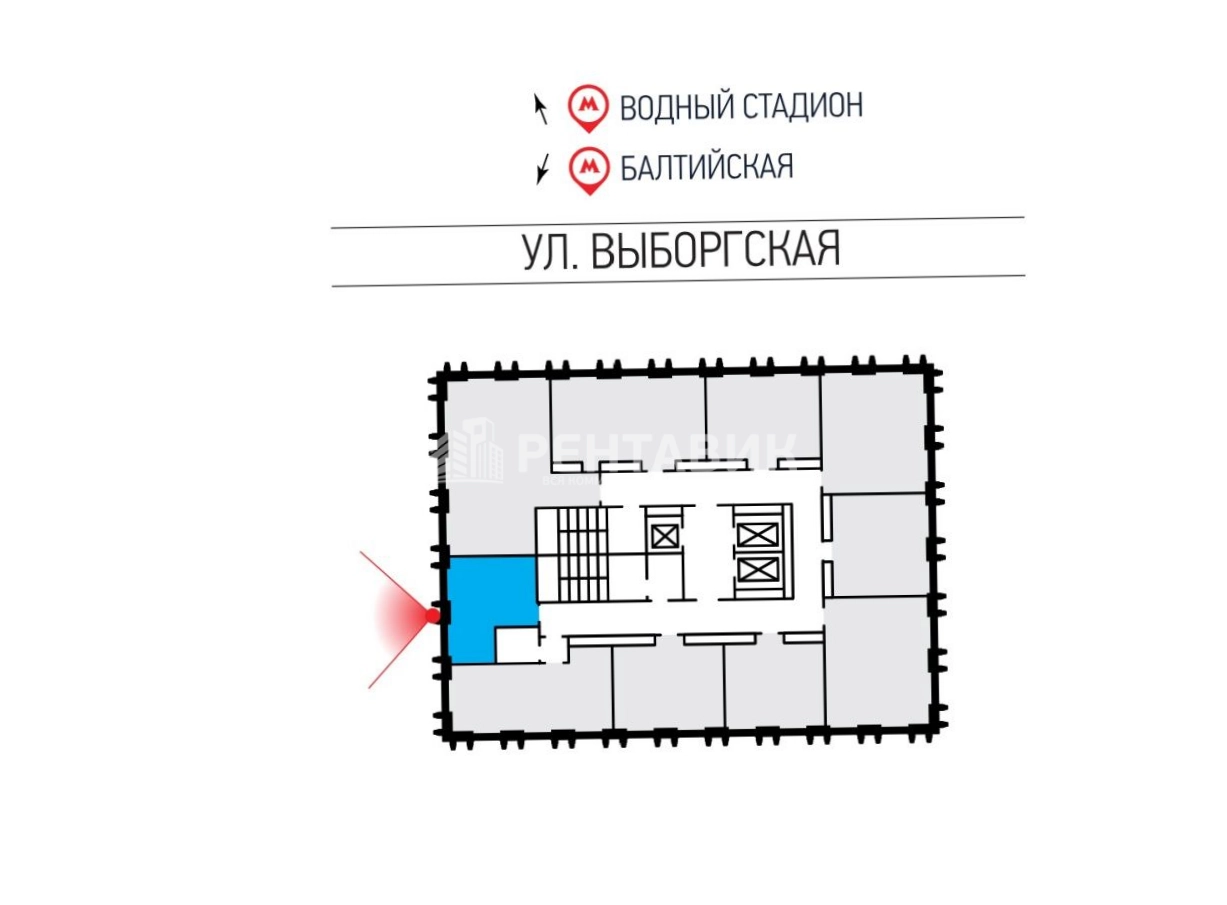 Офис Невский Плаза площадью 82.5 квадратных метров