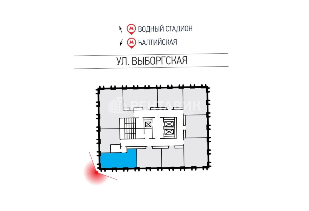 Офис Невский Плаза площадью 54.3 квадратных метров