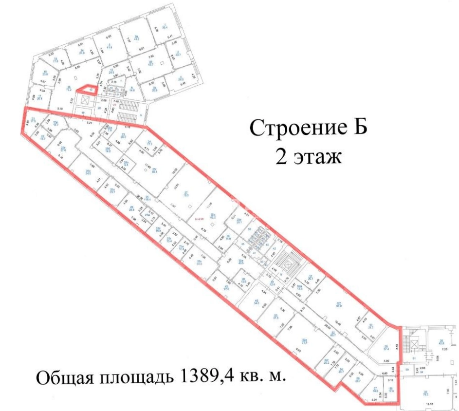 Офис Шаболовка 31. Корпус Б площадью 1389 квадратных метров