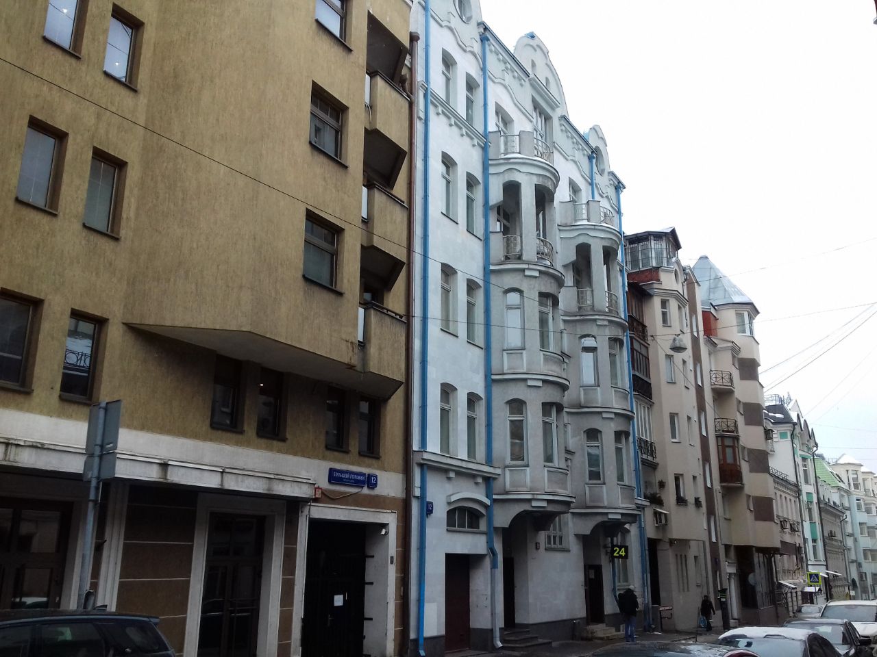 фасад дома, здание по адресу г Москва, Большой Головин пер, д 12 стр 1 