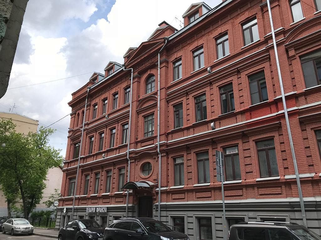 фасад дома, здание по адресу г Москва, Печатников пер, д 19 стр 1