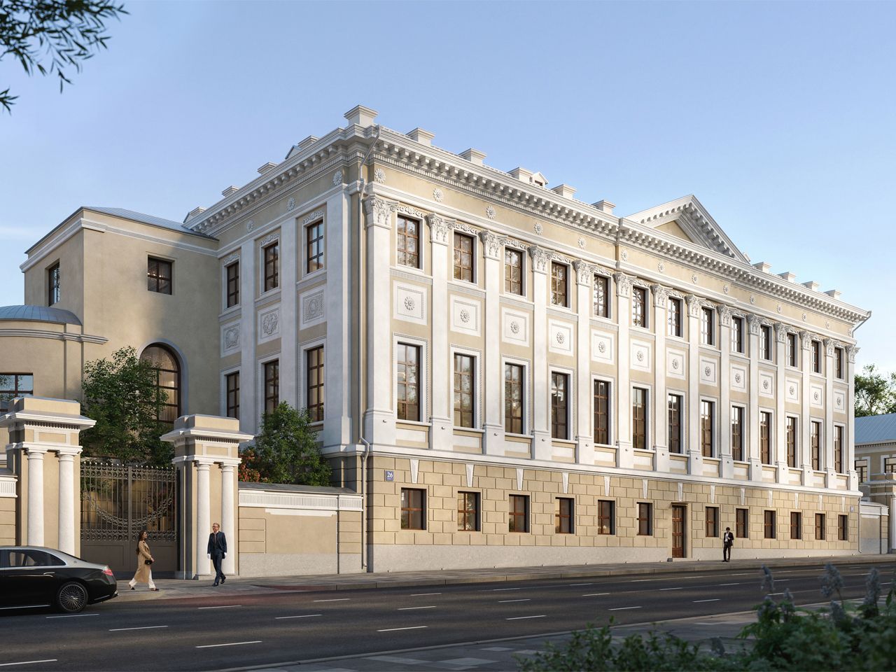 фасад дома, здание по адресу г Москва, ул Новая Басманная, д 26 к 1